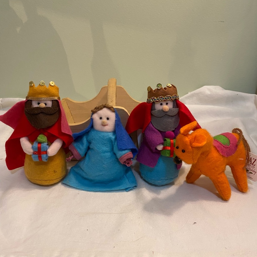 Raz Imports LTD Holiday Christmas Plush Bohemian Nativity Scene Mary Camel